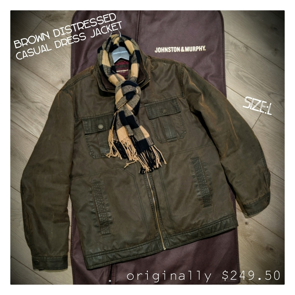 Johnston & Murphy Brown Distressed Coat